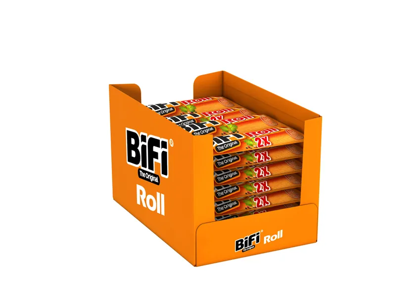 BiFi Roll – 12er Pack (12x2x40 g) – Snack im Teigmantel – Herzhafter, original Salami Fleischsnack - Roll 40 g (24er Pack)