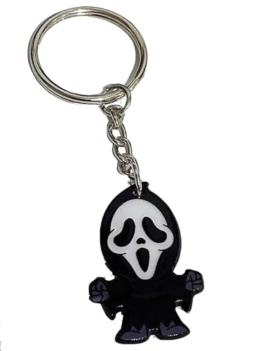 EZB Scream Character Keyring | Horror Movie Gift idea for Men Women Boys & Girls | Ghostface Keychain (Small)