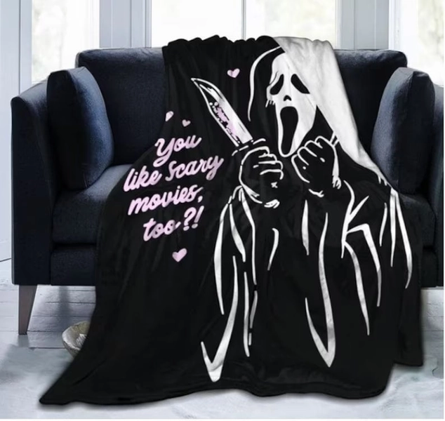 You Like Movies Too Blanket, Funny Ghostface Blanket, Ghostface Blanket, Scream Blanket, Halloween Throw Blanket, Horror Movie Gift
