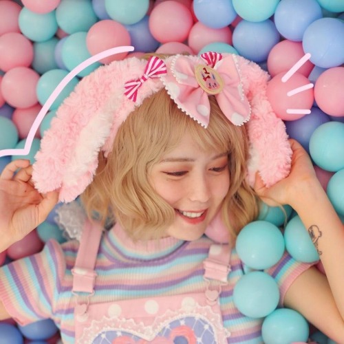 Strawbunny Ear Plush Headband - Bunny Ears