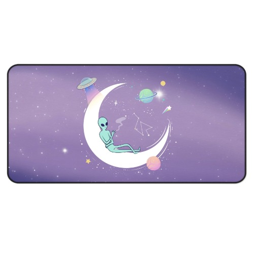 Chilling Alien Space Theme Desk Mat - 15.5" × 31"
