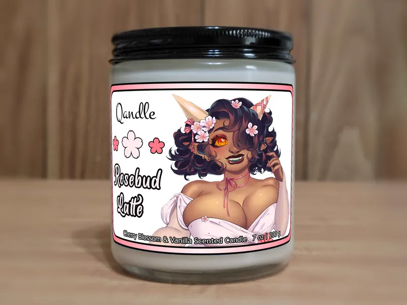 Rosebud Latte Candle