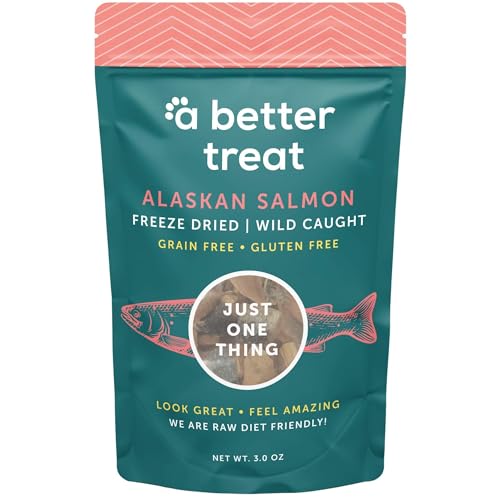 A Better Treat – Freeze Dried Salmon Dog Treats, Wild Caught, Single Ingredient | Natural High Value | Gluten Free, Grain Free, High Protein, Diabetic Friendly | Natural Fish Oil | Made in The USA