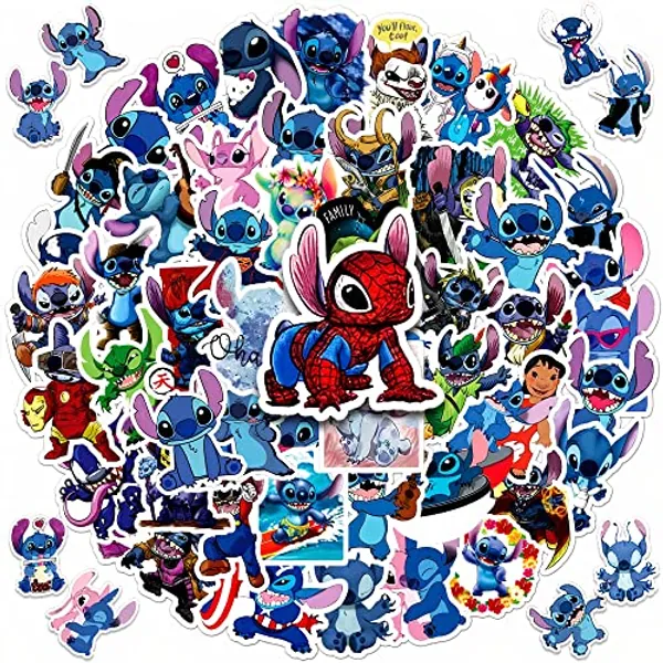 100 Pcs Cartoon Stickers, Hypebeast Cute Blue Pink Stickers, Waterproof Vinyl Decal Cute Sticker For Suitcase Skateboard Water Bottle Laptop Phone Guitar, Waterproof Animation Decal For Kid Teen Adult