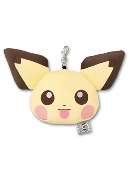 Pokemon I Love Pichu 4 - Character Plush Head Zipper Pouch Retractable Reel
