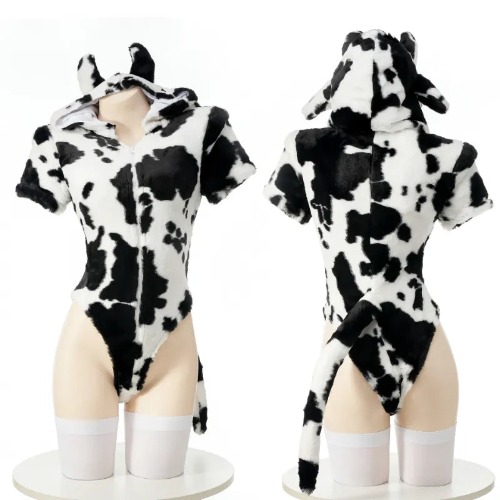 Milky Moo Plush Cow Onesie - L