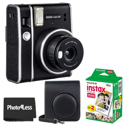 Fujifilm Instax Mini 40 Instant Camera + Mini Twin Pack Film (20 Sheets) + Case - 