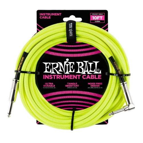 Ernie Ball Instrument Cable Neon Yellow 10 ft.