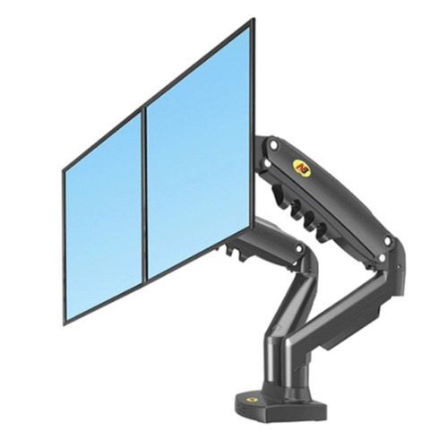 North Bayou F160 Gas-Strut Flexi Mount Dual Screen Desktop 17-27 Inch Monitor Arm (Black) - New Packaging | Default Title