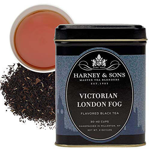 Harney & Sons Victorian London Fog, 4oz Loose Leaf Tea w/Bergamot, Lavender, and Vanilla, Hearty English Black Tea Blend - London Fog - 4 Ounce (Pack of 1)