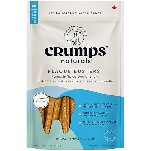 Crumps' Naturals PB-WP-7" Plaque Busters with Pumpkin Spice, 7"- 10 Pack (270g/9.5oz) - Vegetable - 1.12 kg (Pack of 1)