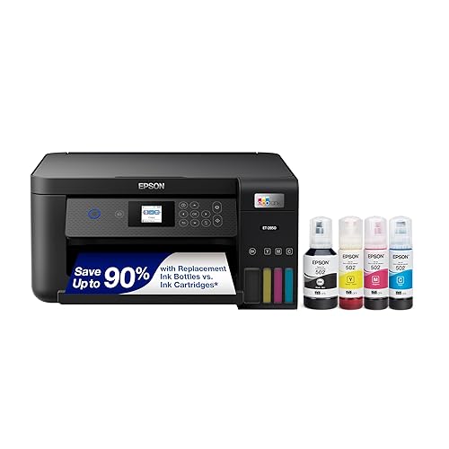 Epson EcoTank ET-2850 Wireless Color All-in-One Cartridge-Free Supertank Printer with Scan, Copy and Auto 2-Sided Printing - Black, Medium - Black