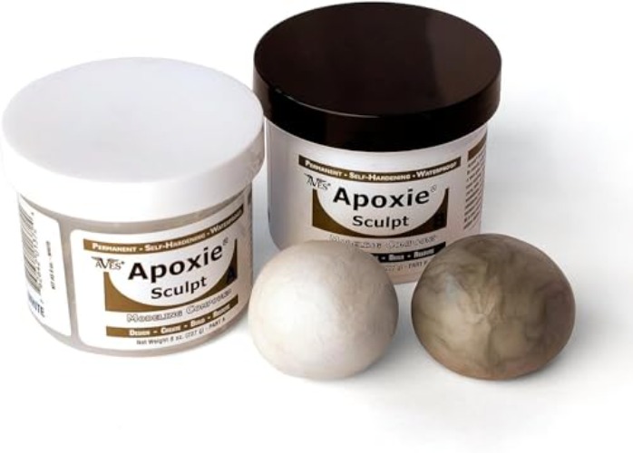 Aves Apoxie Sculpt Clay - 2 Part Modeling Clay Compound (A & B) - 1 Pound, Epoxy Sculpt Clay for Sculpting, Modeling, Filling, Repairing, Simple to Use and Durable Air Dry Clay - White