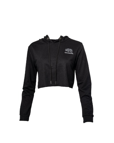 CloudSoft Crop Hoodie (Black) - XL