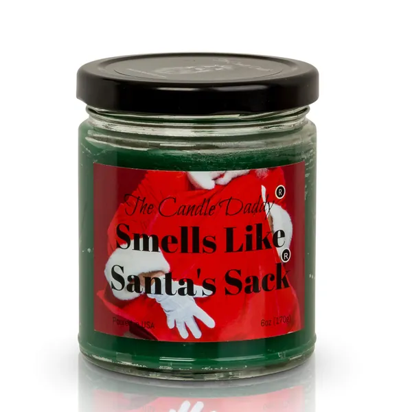 Smells Like Santas Sack Holiday Candle - Brown Sugar Fig Scented Candle - Funny Holiday Candle for Christmas, New Years - Long Burn Time, Holiday Fragrance, Hand Poured in USA - 6oz -
