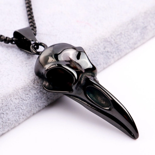 Raven Gothic Necklace | Viking Jewelry | Black Gothic Choker | Wicca Pendant | Witchcraft Jewelry | Norse Amulet | Celtic | Gothic Jewelry