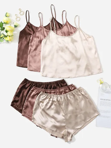 3 Pack Satin PJ Set