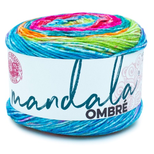 (1 Skein) Lion Brand Yarn Mandala Ombre Yarn, Felicity - 1 Pack Happy