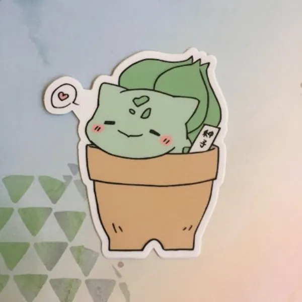 Bulbasaur Flowerpot Vinyl Sticker | Etsy