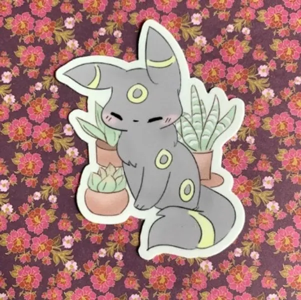 Umbreon Flower Pot Vinyl Sticker | Etsy