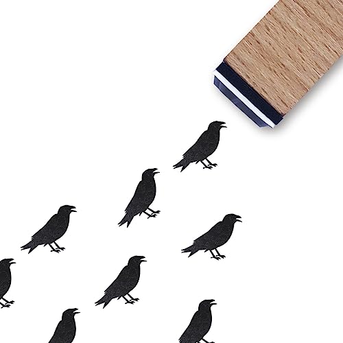 Crow Rubber Stamp, 3/5 Inch Small Mini Stamp for Scrapbooking Card Making Planner