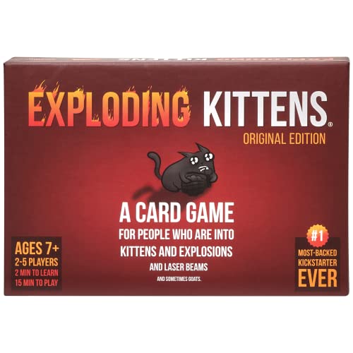 Original Edition by Exploding Kittens - Card Games for Adults Teens & Kids - Fun Family Games - A Russian Roulette Card Game, Multicolor - Exploding Kittens