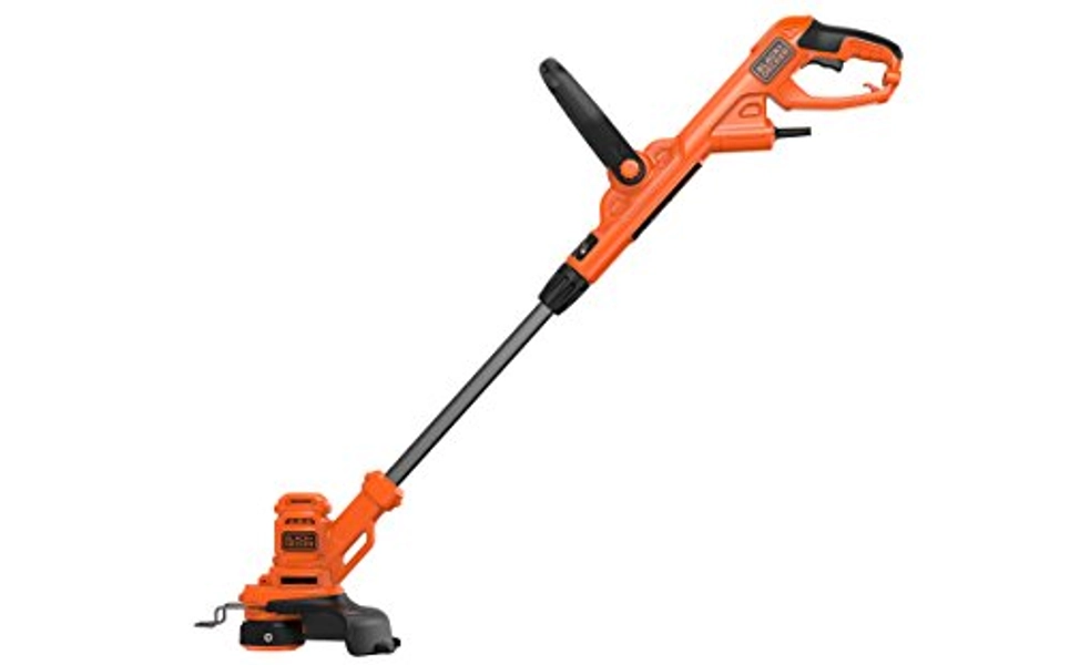BLACK+DECKER Coupe-Bordures Filaire 450W, Electrique 25 cm avec 2 Poignées, Manche Télescopique et Vitesse de Coupe Variable, Déroulement du Fil Automatique, BESTA525-QS