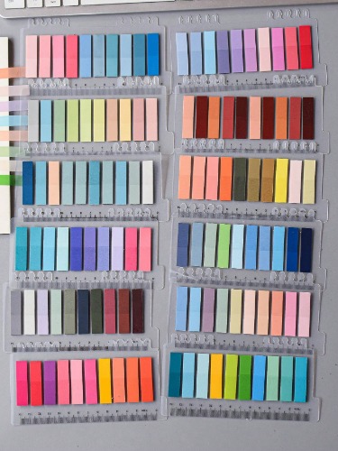 2400 hojas/12 estilos Notas adhesivas PET semitransparentes, Pegatinas transparentes retro europeas, Pestañas de indicación de colores simples para suministros de estudiantes/oficina. 12 estilos disponibles.