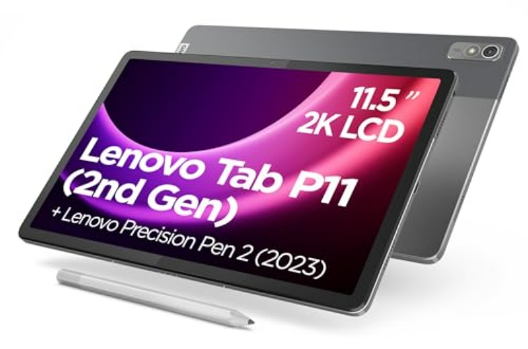 Lenovo Tab P11 (2nd Gen) - Tablet de 11.5" 2K (MediaTek Helio G99, 4GB de RAM, 128GB ampliables hasta 1 TB, 4 Altavoces, WiFi6E + Bluetooth, Android 12L) Precision Pen 2 (2023) - Gris Oscuro - WIFI + Pen - 4GB RAM | 128GB SSD