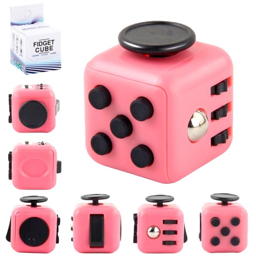Yeefunjoy Juguete Antiestrés Cube, Fidget Toy con 6 Módulos Relajantes Diferentes, Finger Toys Mejorar los Malos hábitos, Juguetes Aliviar el Estrés Ansiedad Regalo para Adultos y Niños (Rosado)