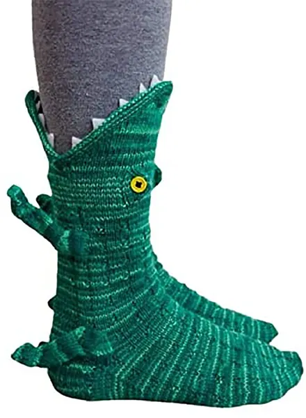Knit Socks Unisex Novelty Shark Crocodile Shape Socks Floor Socks Winter Home Warm Socks