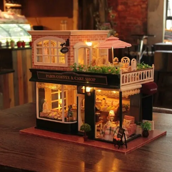 Paris Coffee and Cake Shop Miniature Doll House Kit  1:24 | Etsy
