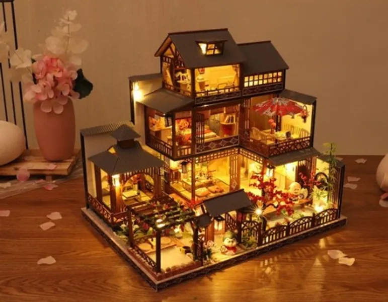 DIY Japanese Style Villa Wooden Miniature Doll House Kit  | Etsy