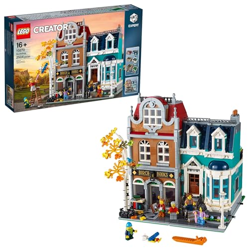 LEGO Creator Expert Bookshop 10270 Modular Building, Home Décor Display Set for Collectors, Advanced Collection, Gift Idea for 16 Plus Year Olds - Frustration-Free Packaging