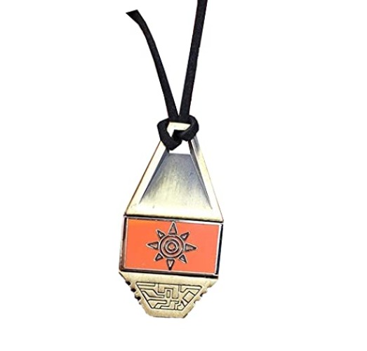 Momoso_Store Anime Digital Monster Evolution Badge Necklace Costume Cosplay Jewelry Gift For Collection - Courage
