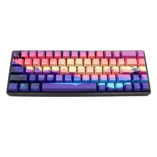 JSJT 68 Keys Custom Keycaps-Keycaps 60 Percent Side/Front Print Keycap Set PBT OEM Profile Non-Backlit Thick Key Caps for MX Switch Mechanical Keyboard GK68/RK68(Multi-Color) - 68Keys