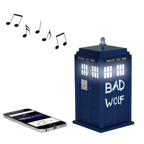Doctor Who Bad Wolf Tardis Wireless Bluetooth Speaker Plays Music, Lights Up, Accurate Sounds Effects |Gifts for Men or Women - Best Gifts Birthday Collectibles for Doctor Who - 