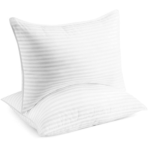 Beckham Hotel Collection Bed Pillows for Sleeping - Queen Size, Set of 2 - Soft Allergy Friendly, Cooling, Luxury Gel Pillow for Back, Stomach or Side Sleepers - Queen