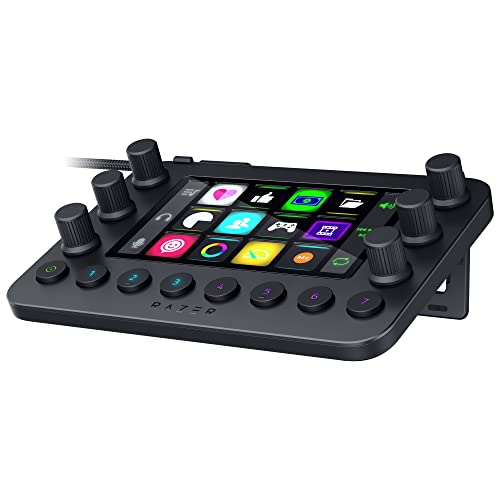 Razer Stream Controller: All-In-One Keypad for Streaming - 12 Haptic Switchblade Keys - 6 Tactile Analog Dials - 8 Programmable Buttons - Designed for PC & Mac Compatibility - Stream Controller