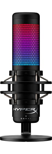 HyperX QuadCast S – RGB USB Condenser Microphone for PC, PS4, PS5 and Mac, Anti-Vibration Shock Mount, 4 Polar Patterns, Pop Filter, Gain Control, Gaming, Streaming, Podcasts, Twitch, YouTube, Discord - Microphone - QuadCast S