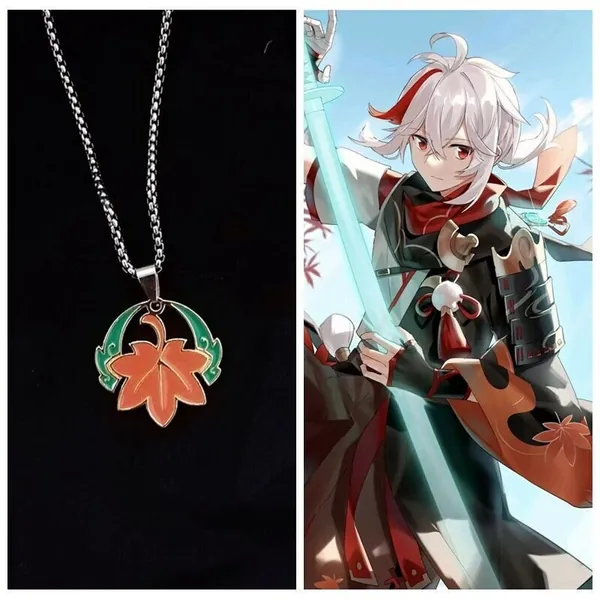 Genshin Impact Kazuha Kaedehara inspired necklace, Genshin Impact inspired necklace, Genshin Impact themed gift, Cool anime gift for him