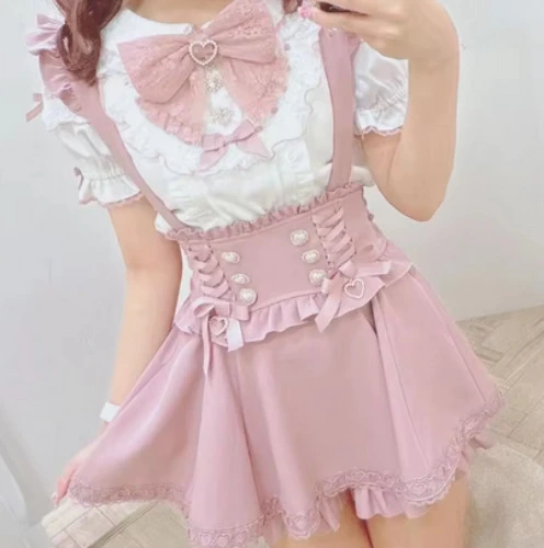 Jirai Kei Pink Skirt