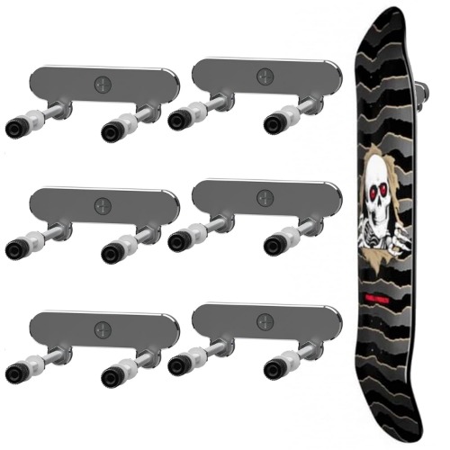 ezbnb 6 Packs Skateboard Wall Mount Aluminum Skateboard Hanger for Skateboard Deck Display Skateboards Storage Horizontal & Floats Vertically