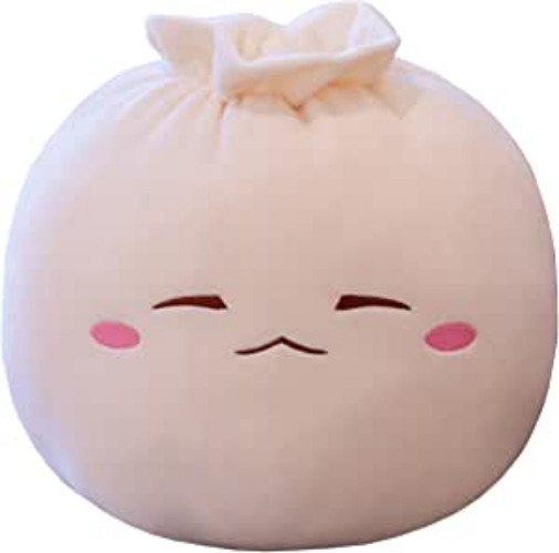 Yoholto Dumpling Plush Pillow with Cute Expression,Steamed Stuffed Bun Plush,Dim Sum Throw Pillow,Funny Food Bun Plush Doll Toy Christmas Birthday Party Gift for Kids Adults(12.2*9.8in,Frown) - Medium Frown