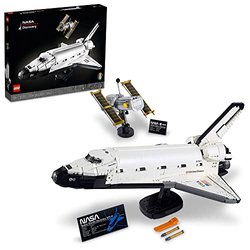 LEGO Icons NASA Space Shuttle Discovery 10283 Model Building Set - Spaceship Collection with Hubble Telescope, Detailed Display for Home or Office Decor, Gift Idea for Adults - Standard Packaging
