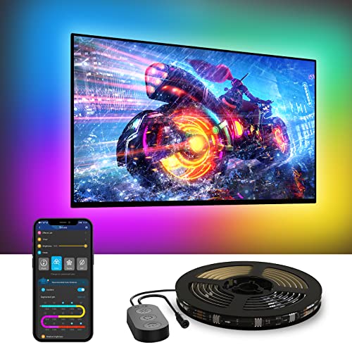 Govee TV LED Backlight, RGBIC TV Backlight for 55-65 inch TVs, Smart LED Lights for TV with Bluetooth and Wi-Fi Control, Works with Alexa & Google Assistant, Music Sync, 99+ Scene Modes, Adapter