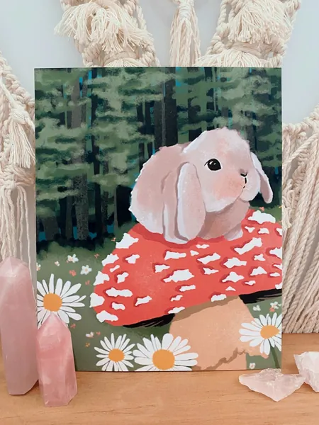 Mushroom Bunny Print — Caitelle Handmade Candles