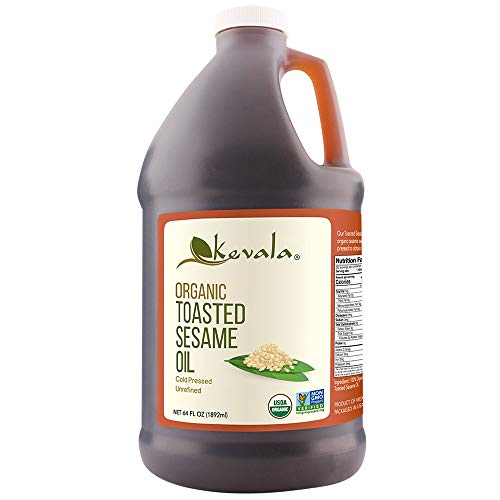 Kevala Organic Toasted Sesame Oil 64 oz (Non GMO, BPA free plastic) - 64 Fl Oz (Pack of 1)