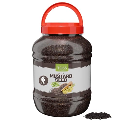 Black Mustard Seeds Whole Spice 6 Pound Jar -Raw Mustard Seed Sourced from India, Packed in Resealable Jar Kosher Certified, Great for Dijon Mustard