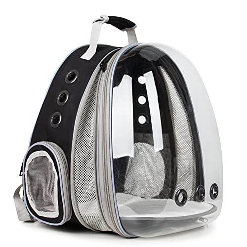 Lollimeow Bubble Expandable Cat Backpack Pet Travel Carrier for Cats and Dogs(Black-Front Expandable) - Front Expandable-Black